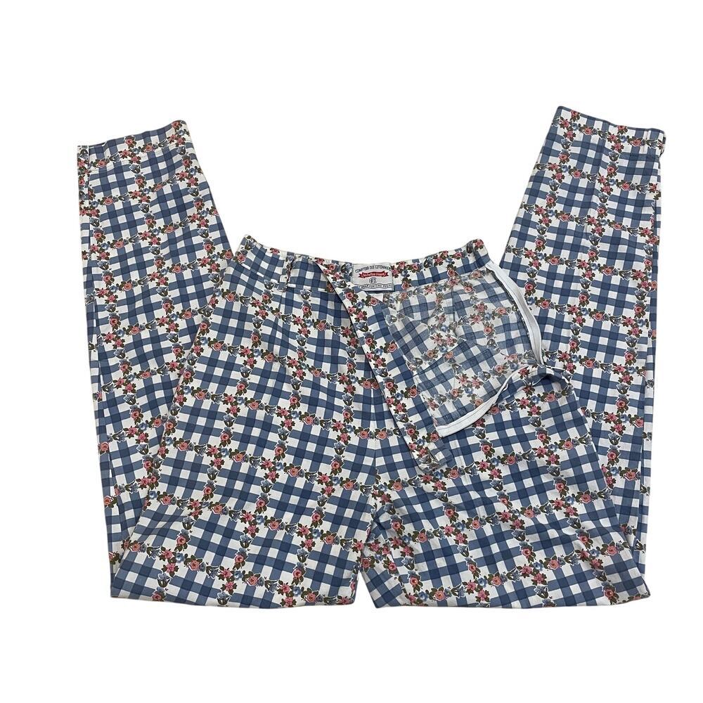 Comptoir des Cotonniers Pants S, 6 | Floral Gingham Cottagecore Vintage, Rare